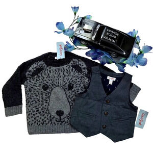 Cat & Jack NWT Sweater and Vest Bundle Boys 2T